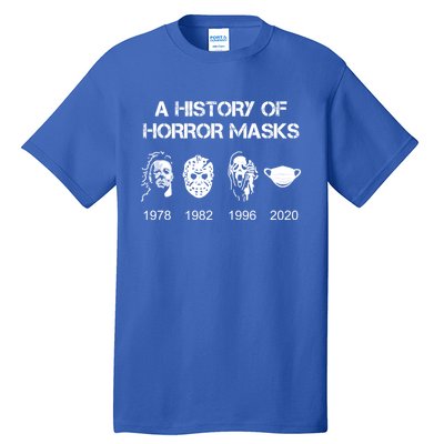 A History Of Horror Masks Halloween And Movie Gift Tall T-Shirt