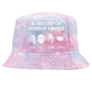 A History Of Horror Masks Halloween And Movie Gift Tie-Dyed Bucket Hat