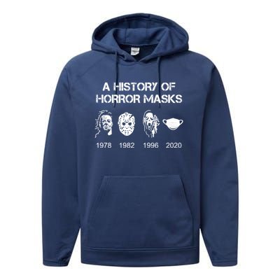 A History Of Horror Masks Halloween And Movie Gift Performance Fleece Hoodie