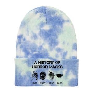 A History Of Horror Masks Halloween And Movie Gift Tie Dye 12in Knit Beanie