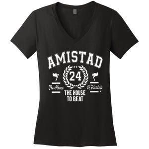 Amistad House Of Friendship House Friendship School Spirit Women's V-Neck T-Shirt