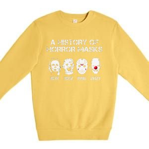 A History Of Horror Masks Halloween Funny Costume Premium Crewneck Sweatshirt