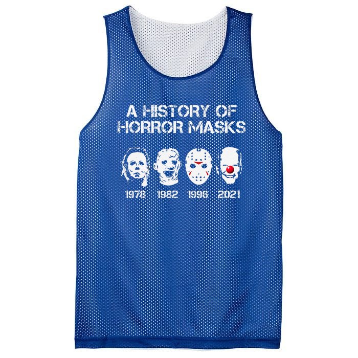 A History Of Horror Masks Halloween Funny Costume Mesh Reversible Basketball Jersey Tank