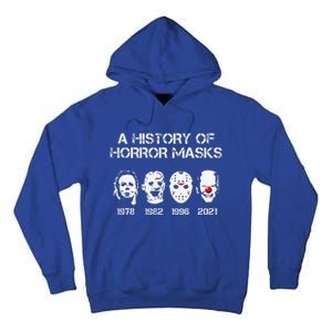 A History Of Horror Masks Halloween Funny Costume Tall Hoodie