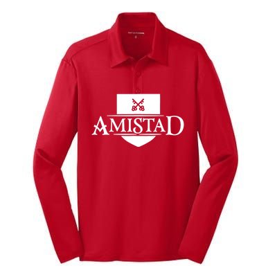 Amistad House Of Friendship House Retro Friendship Silk Touch Performance Long Sleeve Polo