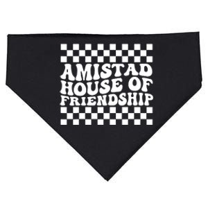 Amistad House Of Friendship Red Retro Groovy Social Amistad USA-Made Doggie Bandana