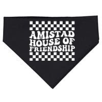 Amistad House Of Friendship Red Retro Groovy Social Amistad USA-Made Doggie Bandana