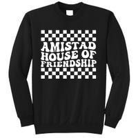 Amistad House Of Friendship Red Retro Groovy Social Amistad Sweatshirt