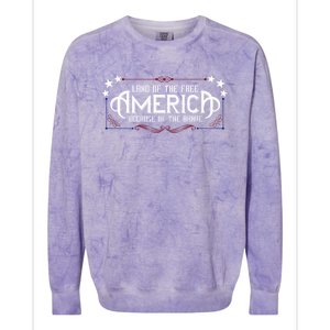 America Home Of The Free Because Of The Brave Patriotic Gift Colorblast Crewneck Sweatshirt