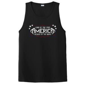 America Home Of The Free Because Of The Brave Patriotic Gift PosiCharge Competitor Tank