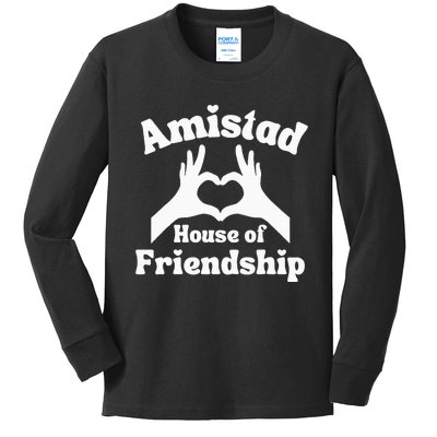 Amistad House Of Friendship Hand Heart Kids Long Sleeve Shirt