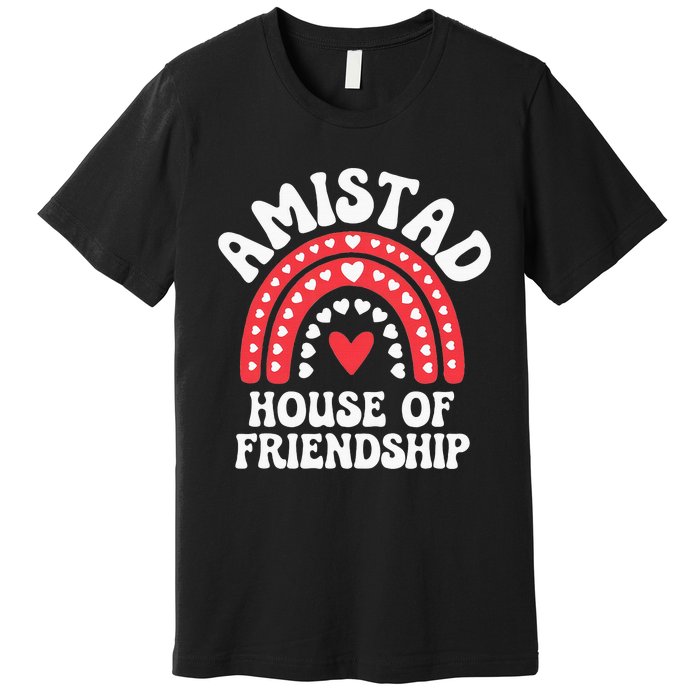 Amistad House Of Friendship Boho Heart Rainbow Premium T-Shirt