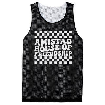 Amistad House Of Friendship Red Retro Groovy Social Amistad Mesh Reversible Basketball Jersey Tank