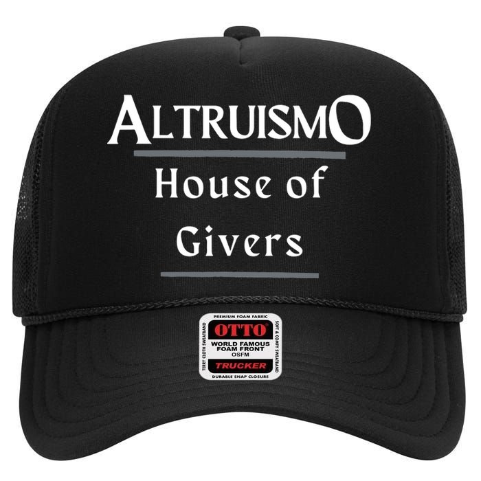 Altruismo House Of Givers Rca Givers School Spirit Black High Crown Mesh Back Trucker Hat