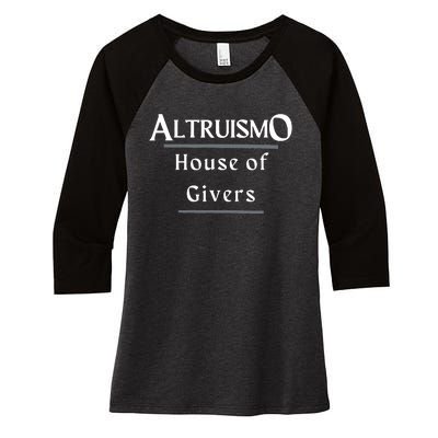 Altruismo House Of Givers Rca Givers School Spirit Black Women's Tri-Blend 3/4-Sleeve Raglan Shirt