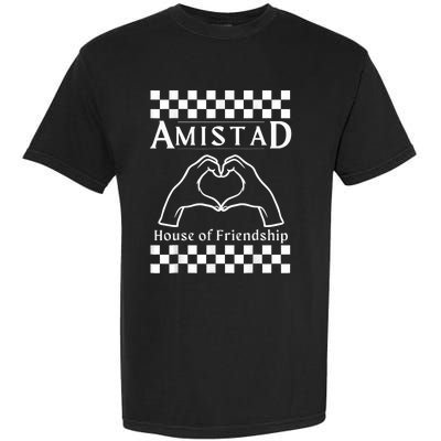 Amistad House Of Friendship Red Retro Groovy Social Amistad Garment-Dyed Heavyweight T-Shirt