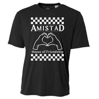 Amistad House Of Friendship Red Retro Groovy Social Amistad Cooling Performance Crew T-Shirt