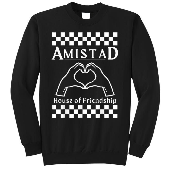 Amistad House Of Friendship Red Retro Groovy Social Amistad Sweatshirt