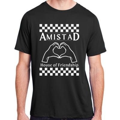 Amistad House Of Friendship Red Retro Groovy Social Amistad Adult ChromaSoft Performance T-Shirt