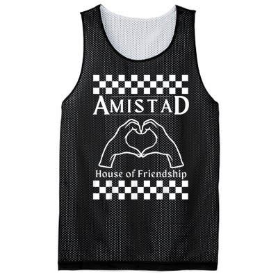 Amistad House Of Friendship Red Retro Groovy Social Amistad Mesh Reversible Basketball Jersey Tank