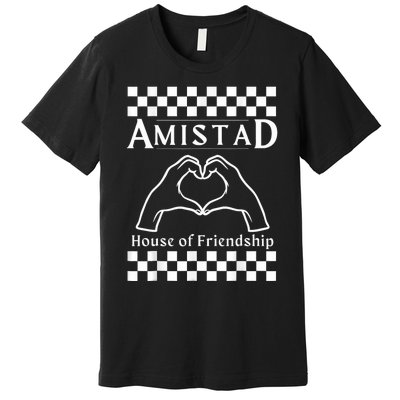 Amistad House Of Friendship Red Retro Groovy Social Amistad Premium T-Shirt