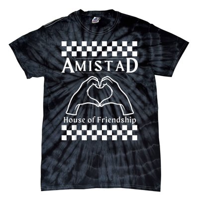 Amistad House Of Friendship Red Retro Groovy Social Amistad Tie-Dye T-Shirt