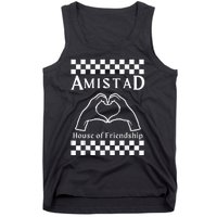 Amistad House Of Friendship Red Retro Groovy Social Amistad Tank Top