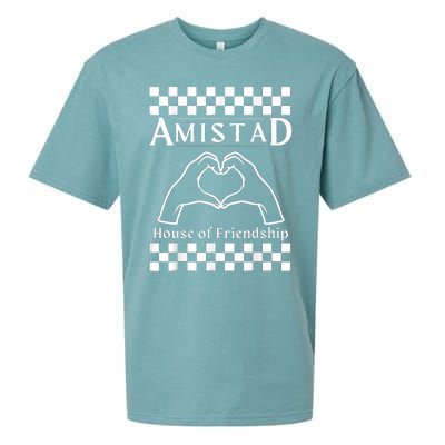 Amistad House Of Friendship Red Retro Groovy Social Amistad Sueded Cloud Jersey T-Shirt