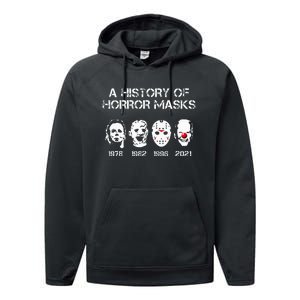 A History Of Horror Masks Halloween Funny Costume Anti Biden Performance Fleece Hoodie