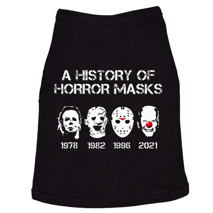 A History Of Horror Masks Halloween Funny Costume Anti Biden Doggie Tank