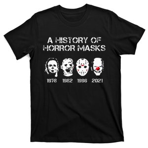 A History Of Horror Masks Halloween Funny Costume Anti Biden T-Shirt