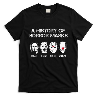 A History Of Horror Masks Halloween Funny Costume Anti Biden T-Shirt