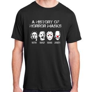 A History Of Horror Masks Halloween Funny Costume Anti Biden Adult ChromaSoft Performance T-Shirt