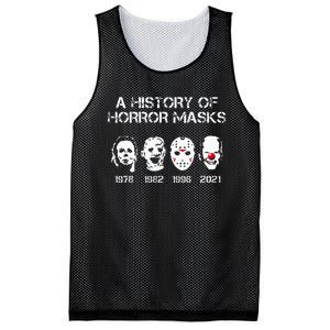 A History Of Horror Masks Halloween Funny Costume Anti Biden Mesh Reversible Basketball Jersey Tank