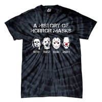 A History Of Horror Masks Halloween Funny Costume Anti Biden Tie-Dye T-Shirt