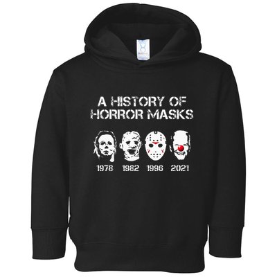 A History Of Horror Masks Halloween Funny Costume Anti Biden Toddler Hoodie