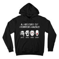 A History Of Horror Masks Halloween Funny Costume Anti Biden Tall Hoodie