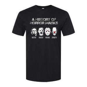 A History Of Horror Masks Halloween Funny Costume Anti Biden Softstyle CVC T-Shirt