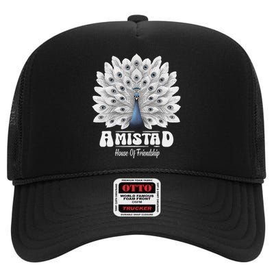 Amistad House Of Friendship Rca School Amistad House Red High Crown Mesh Back Trucker Hat