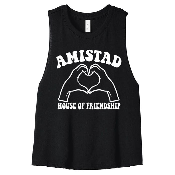 Amistad House Of Friendship Rca Friendly School Spirit Women's Racerback Cropped Tank