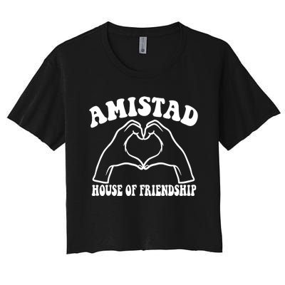 Amistad House Of Friendship Rca Friendly School Spirit Women's Crop Top Tee