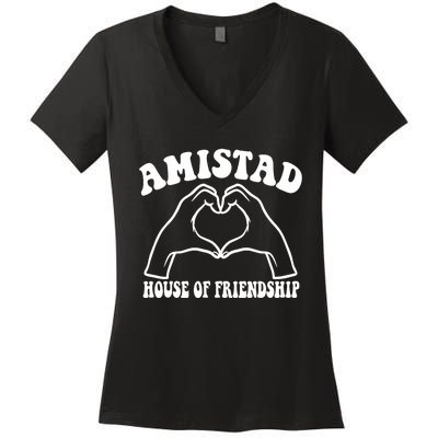 Amistad House Of Friendship Rca Friendly School Spirit Women's V-Neck T-Shirt