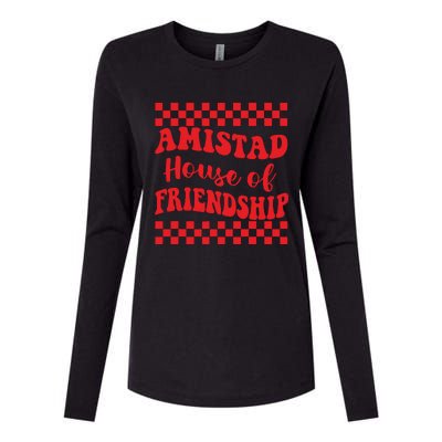 Amistad House Of Friendship House Retro Groovy Friendship Womens Cotton Relaxed Long Sleeve T-Shirt