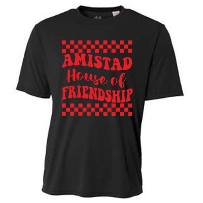 Amistad House Of Friendship House Retro Groovy Friendship Cooling Performance Crew T-Shirt