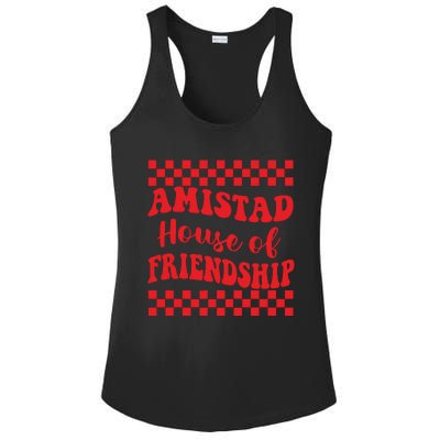 Amistad House Of Friendship House Retro Groovy Friendship Ladies PosiCharge Competitor Racerback Tank