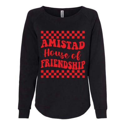 Amistad House Of Friendship House Retro Groovy Friendship Womens California Wash Sweatshirt