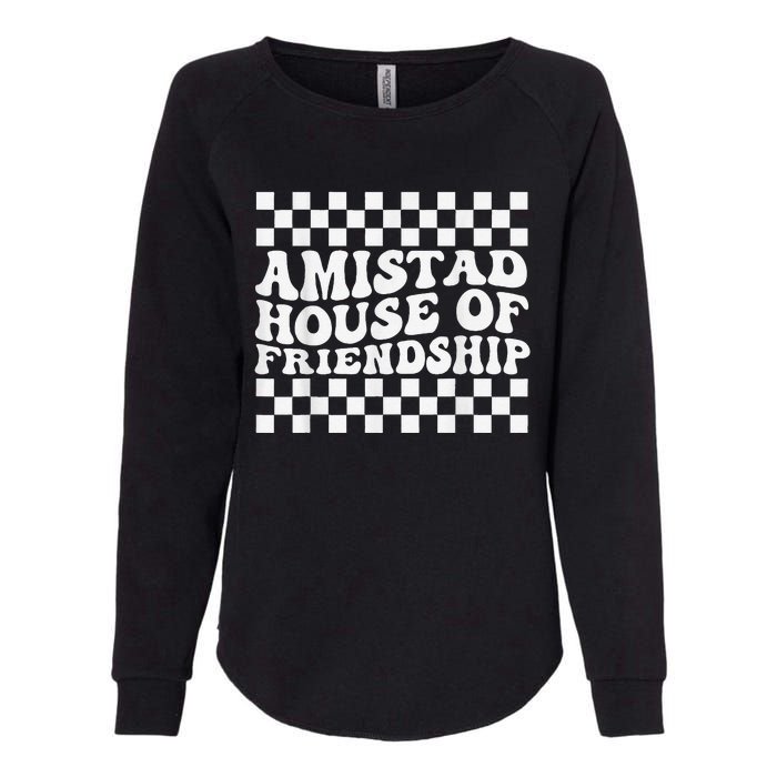 Amistad House Of Friendship Red Retro Groovy Social Amistad Womens California Wash Sweatshirt