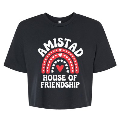 Amistad House Of Friendship Boho Heart Rainbow Bella+Canvas Jersey Crop Tee