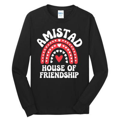 Amistad House Of Friendship Boho Heart Rainbow Tall Long Sleeve T-Shirt