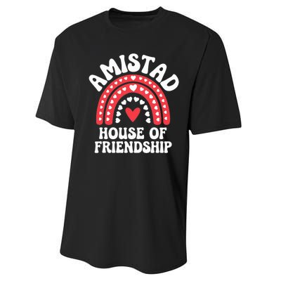 Amistad House Of Friendship Boho Heart Rainbow Performance Sprint T-Shirt